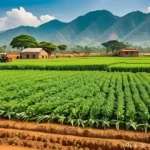 말라위에서 최근 경제 성장 동향 - A vibrant and hopeful scene depicting the agricultural transformation in Malawi. Malawian small-scal...