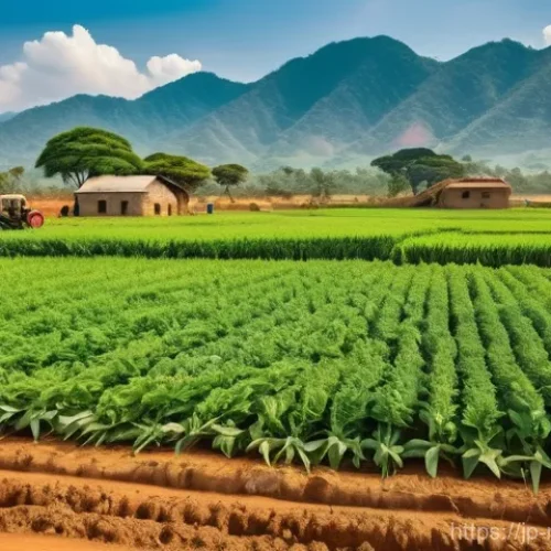 말라위에서 최근 경제 성장 동향 - A vibrant and hopeful scene depicting the agricultural transformation in Malawi. Malawian small-scal...