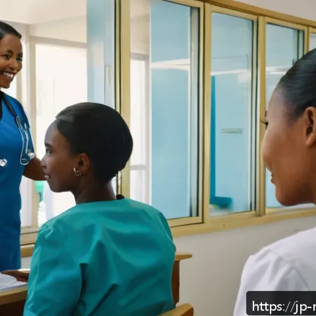 말라위 병원 및 약국 정보 - A bustling modern hospital reception area in Lilongwe, Malawi, featuring diverse medical staff weari...