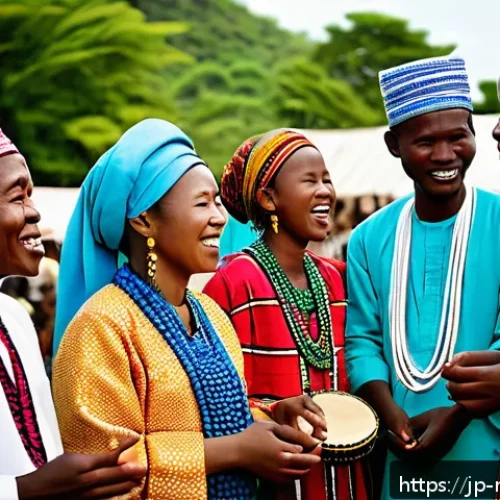 말라위에서 종교적 갈등 여부 - A vibrant Malawian village festival scene showcasing the harmonious blend of diverse religious tradi...